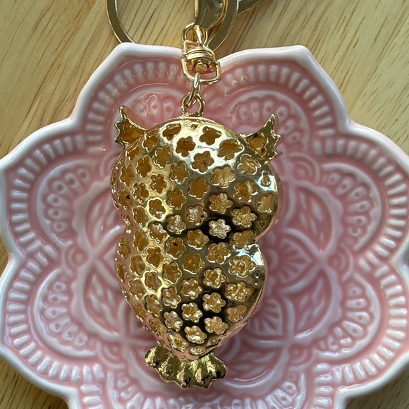 Gorgeous Faux Rhinestone Owl Bag Charm/Key Chain - Picture 3 of 3